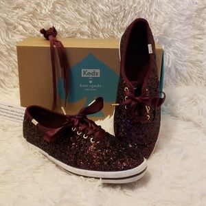 Keds Kate Spade Glitter Deep Cherry